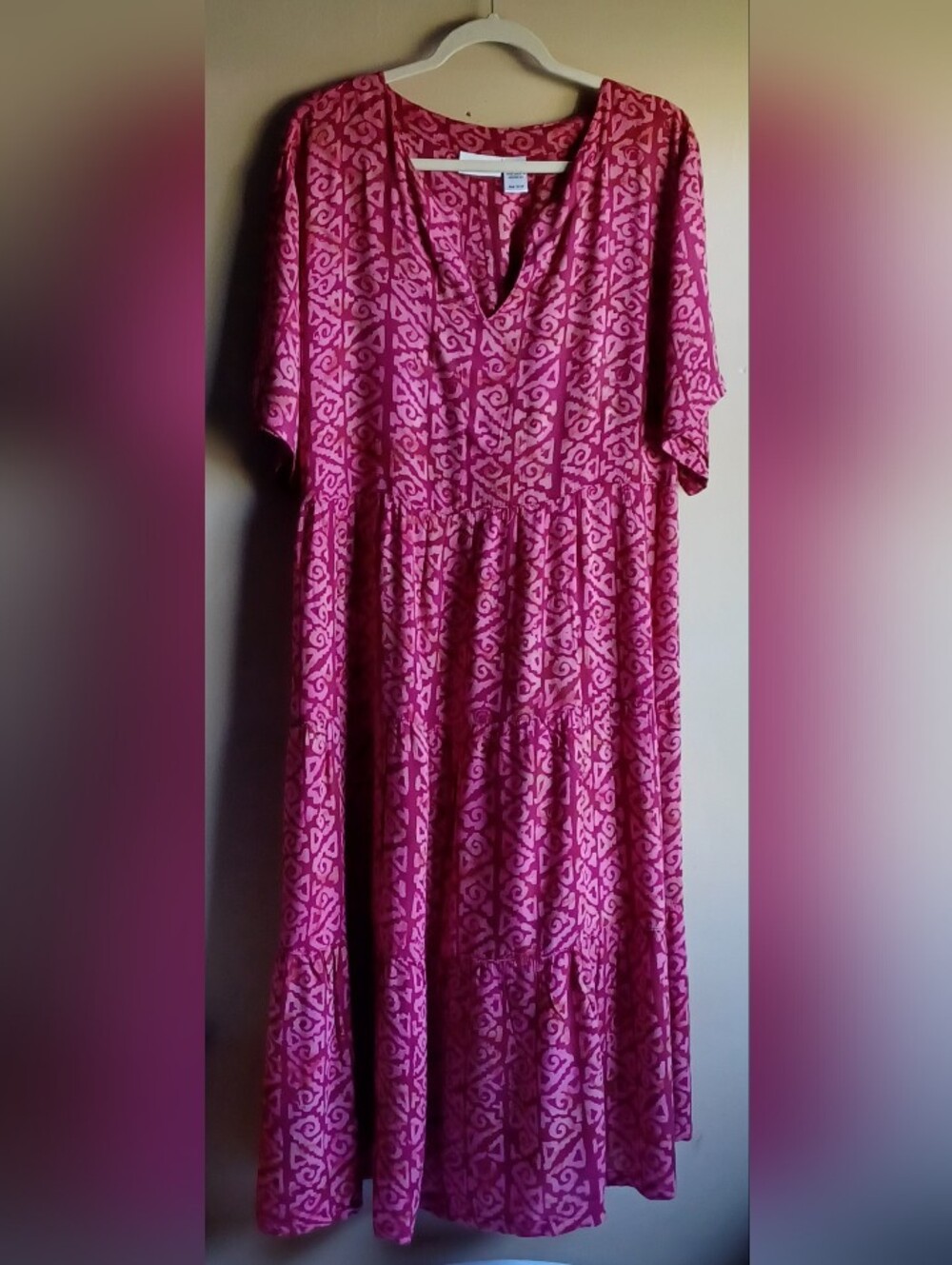 THE VERMONT COUNTRY STORE Midi Dress In Pink 1X